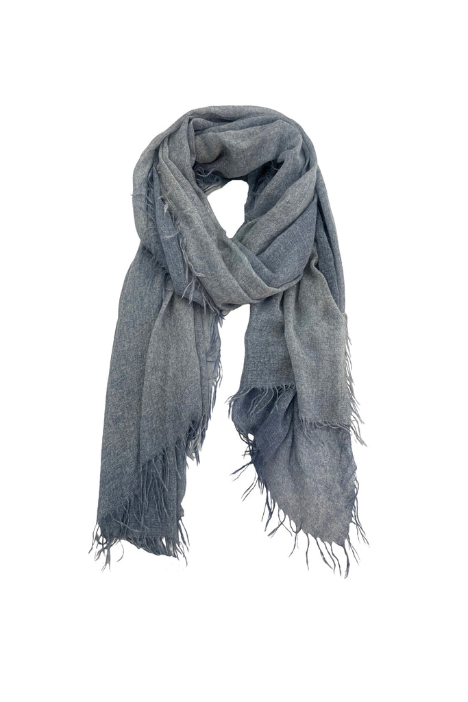 100% Cashmere New York Parkway Luxury Scarf in Chambray