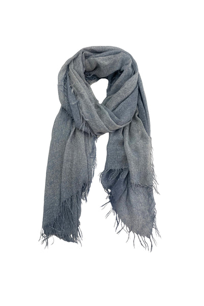 100% Cashmere New York Parkway Luxury Scarf in Chambray