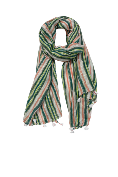 Braided Sarong Multi Wear Wrap in Citrus Stripe Print