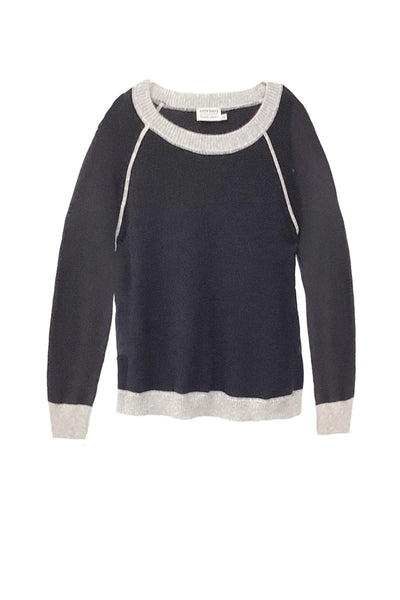 Washable Cashmere Novelty Cover-stitch Crewneck Sweater