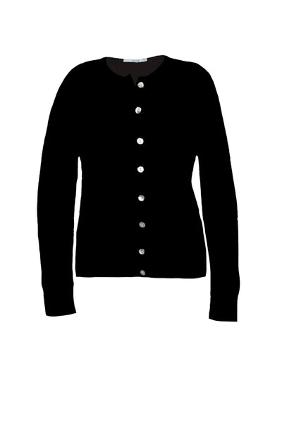 100% Cashmere Cardigan Black Women's Sweater | Subtle Luxury Cashmere