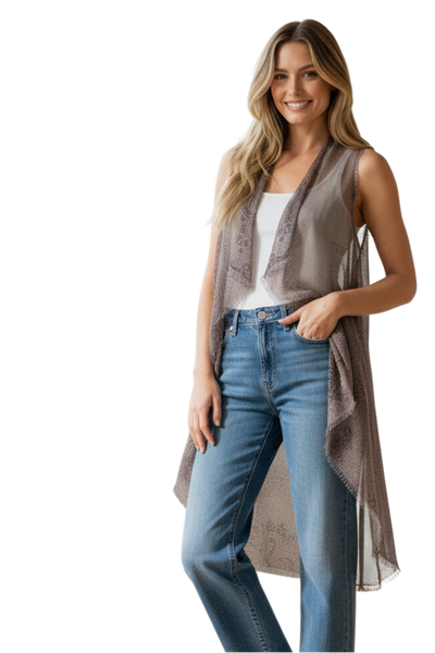 Free Spirit Multi Wear Coverup in Crochet Screen Print 2