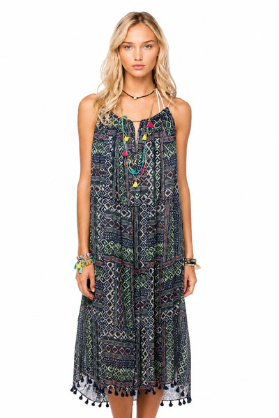 Keyhole Coverup Sundress in Geo Scribbles Print