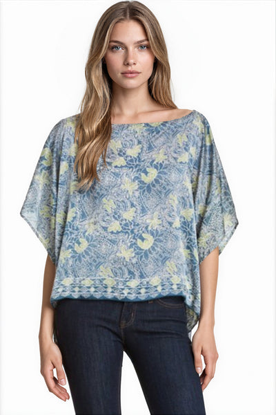 HLTSE Blue Batik Print
Hi Low Luxury Silk Bali Stamp Print Silk Top