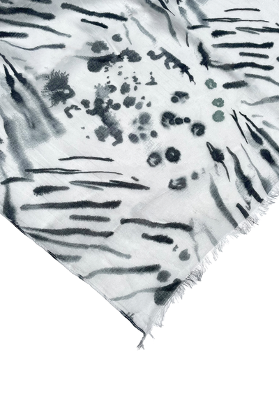 Inked Spots & Animal Print Bell-Sleeve Kaftan Cover-Up