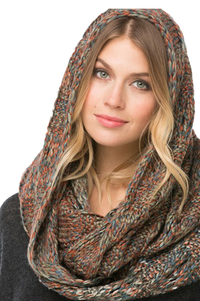 Hand Knit Chunky Weave Basket Infinity