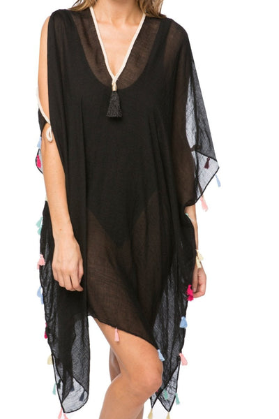 Open Shoulder Sundress Coverup in Rainbow Tassel Detail50-cotton-50-polyester-open-shoulder-dress-in-rainbow-tassel-42425266143477