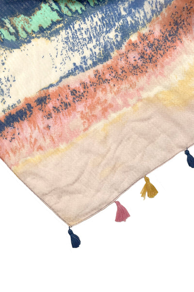 Mystic Sunrise Multi-Color Print Coverup Sarong Scarf