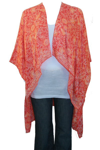 Kimono Jacket/Wrap in Printed Silk