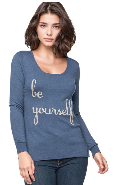 Zen Blend Crewneck Sweater with Stitched Embroidery