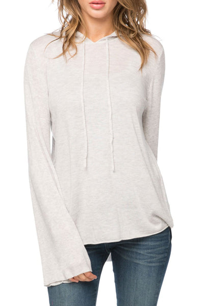 Zen Blend Hannah Hooded Pullover Sweater - Subtle Luxury light grey color