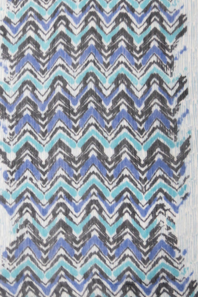 Open Shoulder Sundress Coverup in Chevron River Print with Tassel