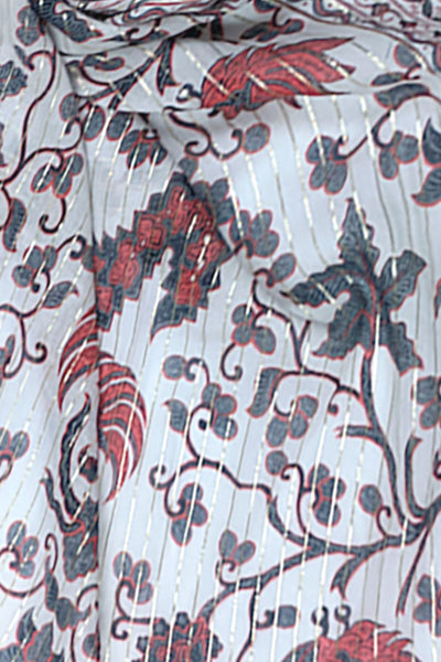 Noble Cockerel Cotton with Gold Print V-Neck Kaftan Sundress Coverup