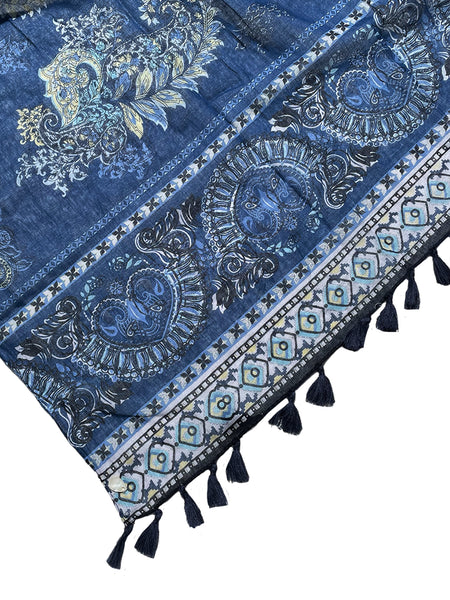 Grecian Goddess Sundress Coverup in Blue Bandana Bandit Print