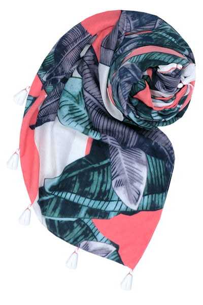 Maxi Halter Sundress Coverup in Neon Tropics Print