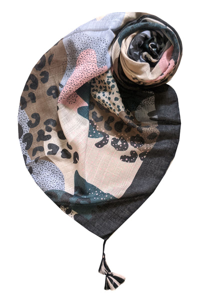 The Serengeti Patchwork Anima Sheer and Soft Print Kimono Wrap