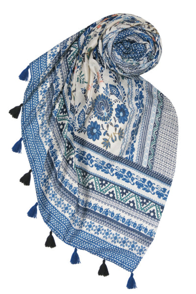 SPSSS84-Navy Antique Haven Scarf