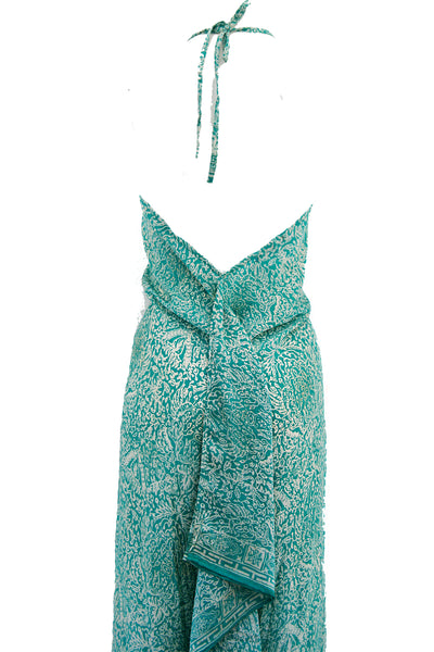 Triangle 70's Dress in Printed Silk