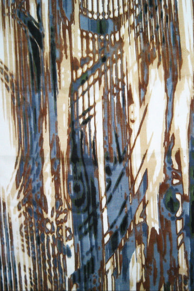 WS Washed Stripes Brown Swatch Print Silk