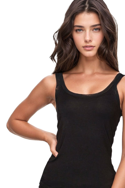 A la slip Cami Slip XS / Black Everyday Jersey Knit Cami with Mesh Trim