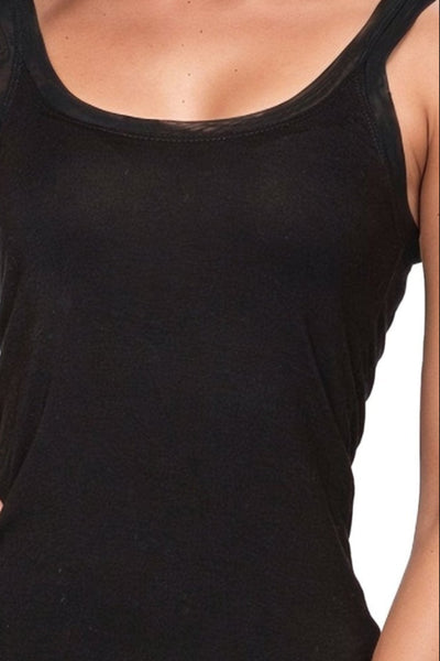 A la slip Cami Slip XS / Black Everyday Jersey Knit Cami with Mesh Trim