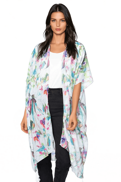 Aloha Paradise Print Kimono Coverup - Subtle Luxury