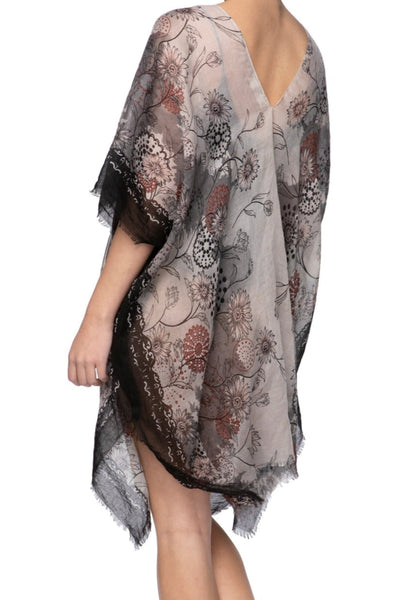 Antique Floral Print V - Neck Sundress Coverup - Subtle Luxury