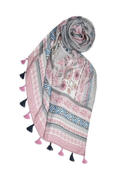 Antique Haven Print Scarf Wrap - Subtle Luxury