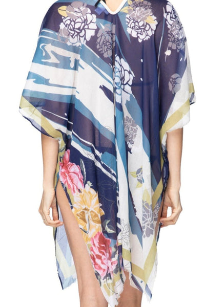 Around the Grove Blue Print Coverup Kaftan Dress - Subtle Luxury