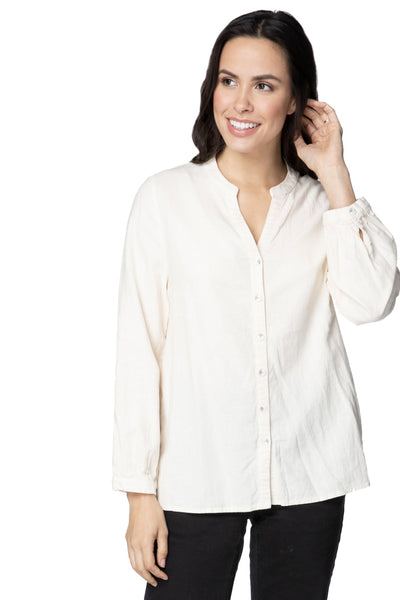 Aveline Button Front Linen Blend Shirt - Subtle Luxury