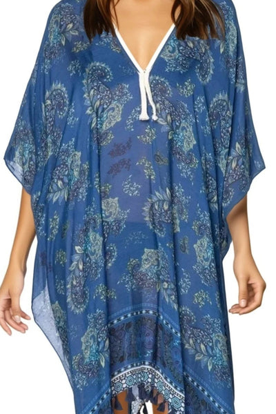Bandana Bandit Print Coverup Beach Kaftan - Subtle Luxury