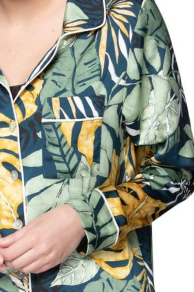 Bed to Brunch Piper Shirt | Leafy Palms Print | Subtle Luxury - Subtle Luxury