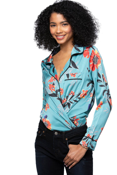 Bed to Brunch Piper Shirt | Summer Bloom Print | Subtle Luxury - Subtle Luxury