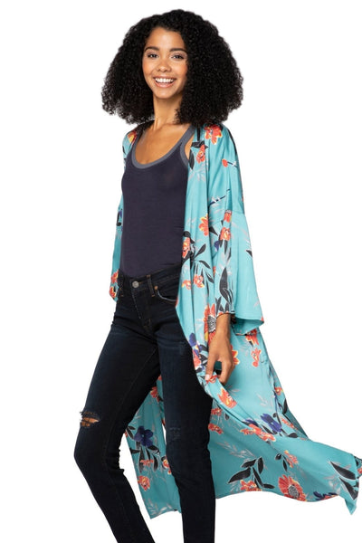 Bed to Brunch Robe Kimono in Summer Bloom Print - Subtle Luxury