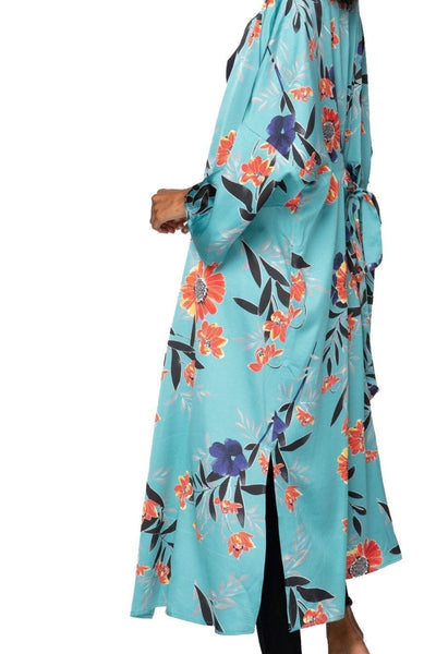 Bed to Brunch Robe Kimono in Summer Bloom Print - Subtle Luxury