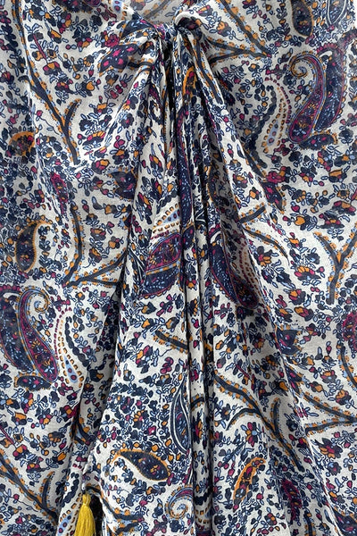 Blue Paisley Print Scarf Wrap Sarong - Subtle Luxury