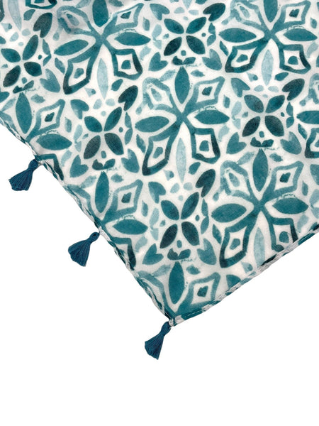 Blue Tiles Blue Print in Isle Sundress Coverup - Subtle Luxury