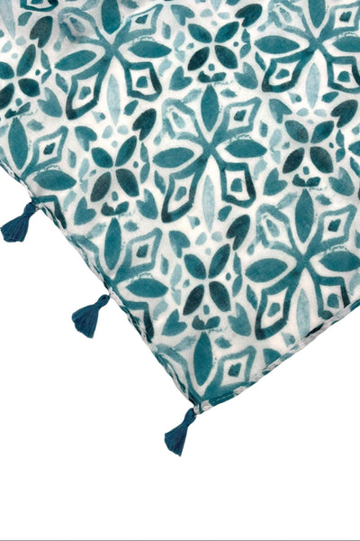 Blue Tiles Blue Print in Isle Sundress Coverup - Subtle Luxury