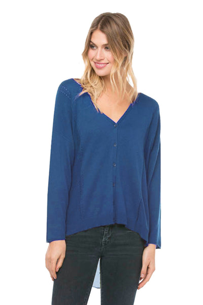 Boyfriend Cardigan with Chiffon Silk Back - Subtle Luxury