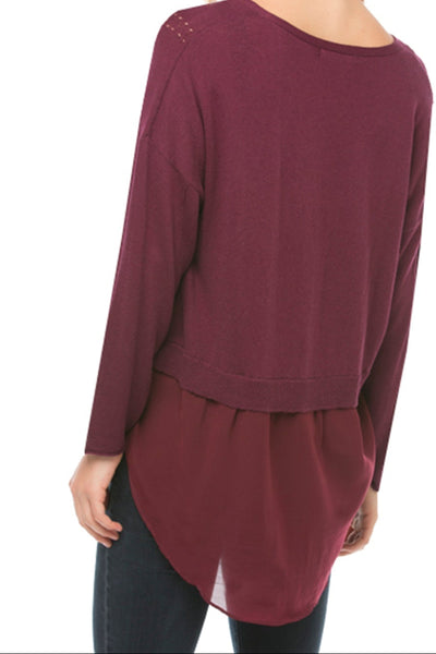Boyfriend Cardigan with Chiffon Silk Back - Subtle Luxury