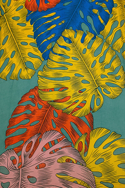 Braided Sarong Multi Wear Coverup in Monstera Pop print - Subtle Luxury