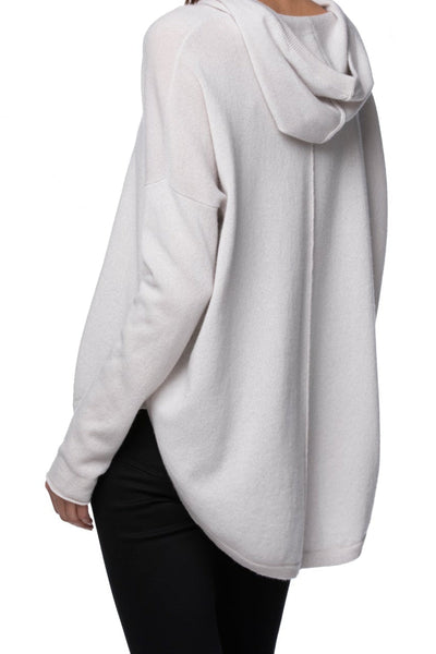 california-cashmere-by-subtle-luxury-Quinn Oversized Hoodie Sweater in 100% Cashmere Knit lt grey