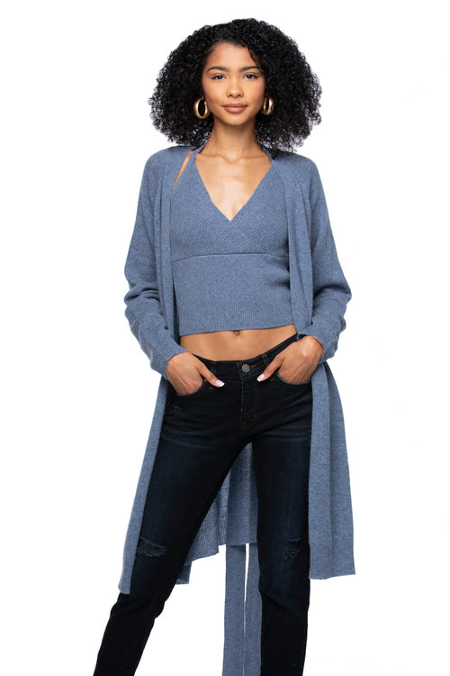 California Cashmere by Subtle Luxury Cardigan 100% Cashmere Robyn Robe / Duster / S/M / Shale 100% Cashmere Robyn Robe Duster Sweater