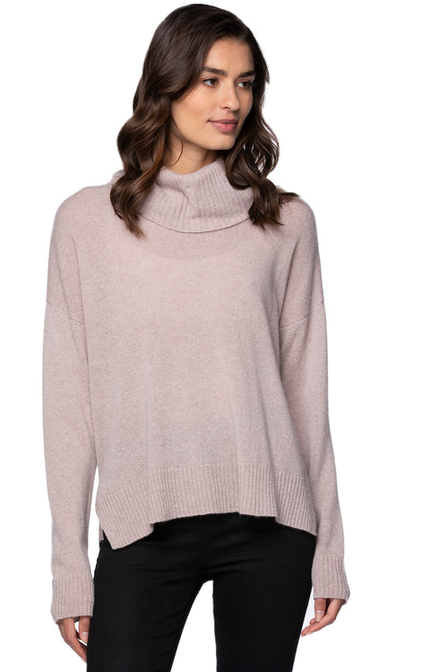 California Cashmere by Subtle Luxury Cashmere 100% Cashmere Evelyn Cowl to Crewneck Sweater