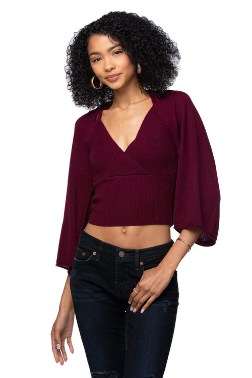 California Cashmere by Subtle Luxury Cashmere Ballerina Shrug / S/M / Garnet 100% Cashmere Ballerina Shrug