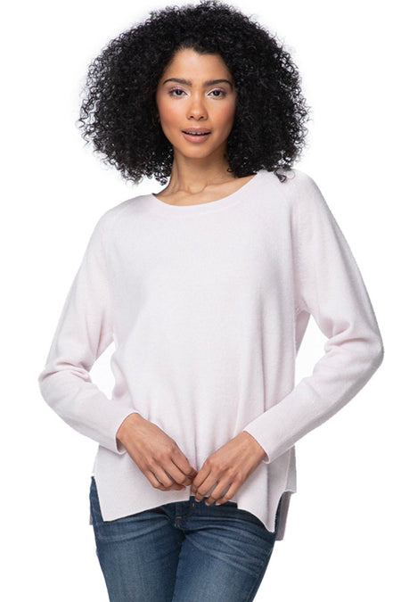 100% Cashmere Comfort Crew Sweater in Cloudy