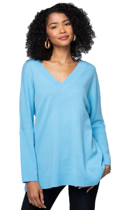 100% Cashmere Reversible Easy V-Neck Sweater - Neutrals