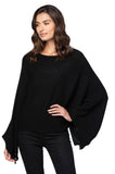 California Cashmere by Subtle Luxury Cashmere Florance pullover / O/S / Black 100% Cashmere 2-1 Poncho Pullover Sweater