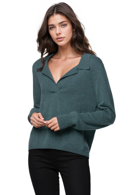 100% Cashmere Loose & Easy Crew Sweater in Cloudy