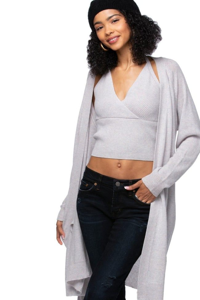 California Cashmere by Subtle Luxury Robe Duster 100% Cashmere Robyn Robe / Duster / S/M / Opal 100% Cashmere Robyn Duster Front Tie Sweater